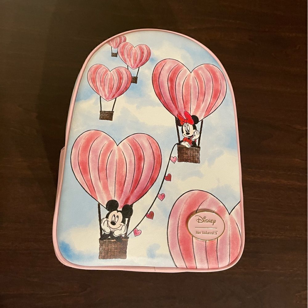 Her Universe Disney Mickey and Minnie Mouse Heart Balloon Mini Backpack NWT - Picture 5 of 13